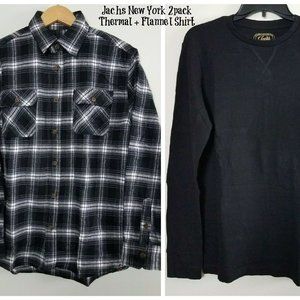 JACHS Men's 2 pack Thermal & Flannel Shirt Size XL